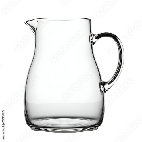 Wallpaper Mural Clear Glass Pitcher Sits Elegantly Against a Transparent Background in a Studio Still Life Torontodigital.ca