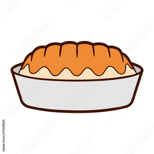 vector illustration of a caramel pie pastry