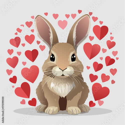 Hintergrund niedlicher Hase mit Herzen