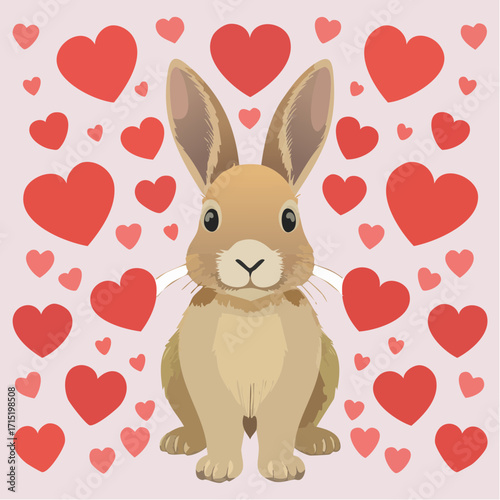 Hintergrund niedlicher Hase mit Herzen