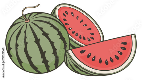 Watermelon – Realistic Vector PNG, Transparent Background