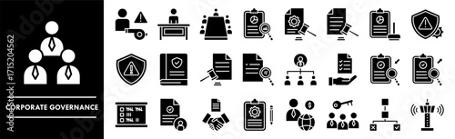 Corporate Governance icon collection set. Containing design corporate, business, governance, environment, sustainability
