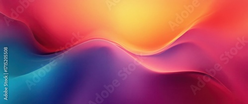 Smooth abstract waves blending vibrant colors including red, orange, purple, and blue creating a fluid, dynamic, and calming visual effect