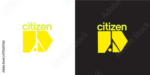 Eye-catching citizen brand logo design with a modern, minimalist aesthetic, perfect for startups and innovative businesses seeking a memorable identity