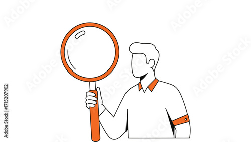 Man Holding a Magnifying Glass to Search and Analyze