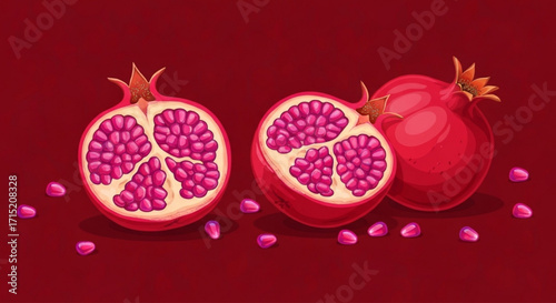 Pomegranate Still Life Vibrant Seeds and Rich Color