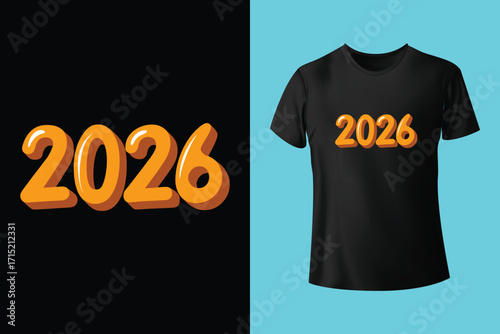 2026 happy new year t shirt design template