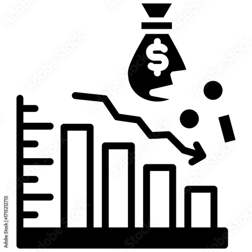 Financial Loss glyph icon