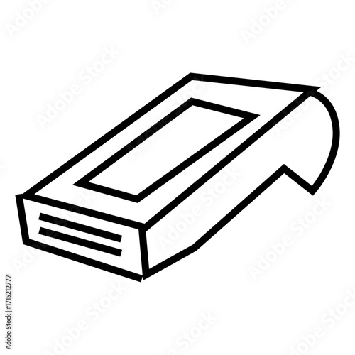 vector illustration of a pos terminal machine  outline icon vector