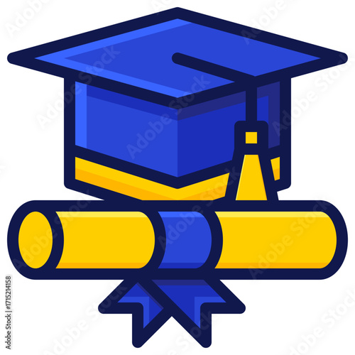 Graduation Filled Line Icon