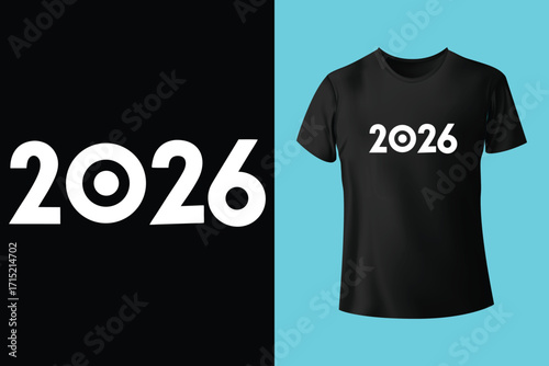 2026 happy new year t shirt design template