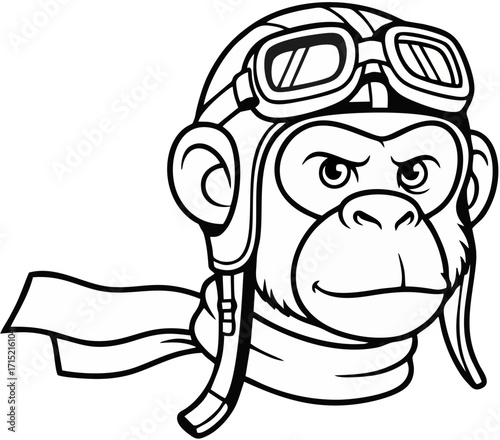 Monkey Pilot Colored