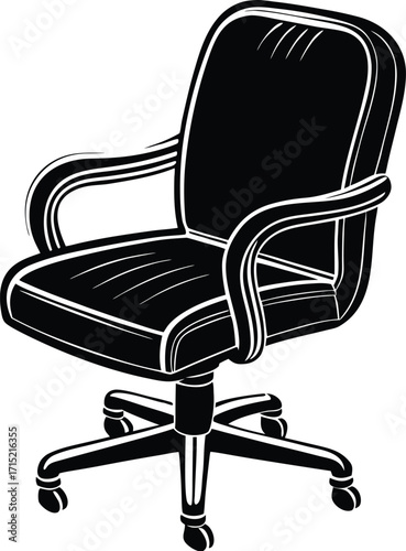 office chair flat vector on white background_processed.eps