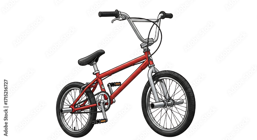 Fototapeta premium Red BMX Bicycle Isolated on White Background A Sporty Ride