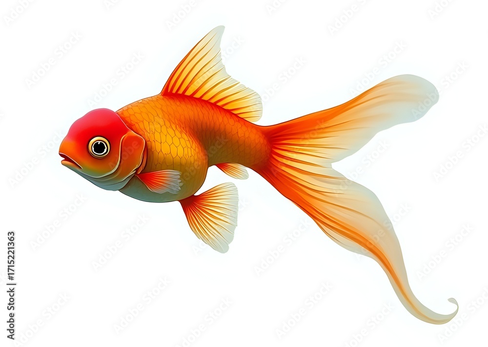 Fototapeta premium Golden Koi Fish in Mid-Motion