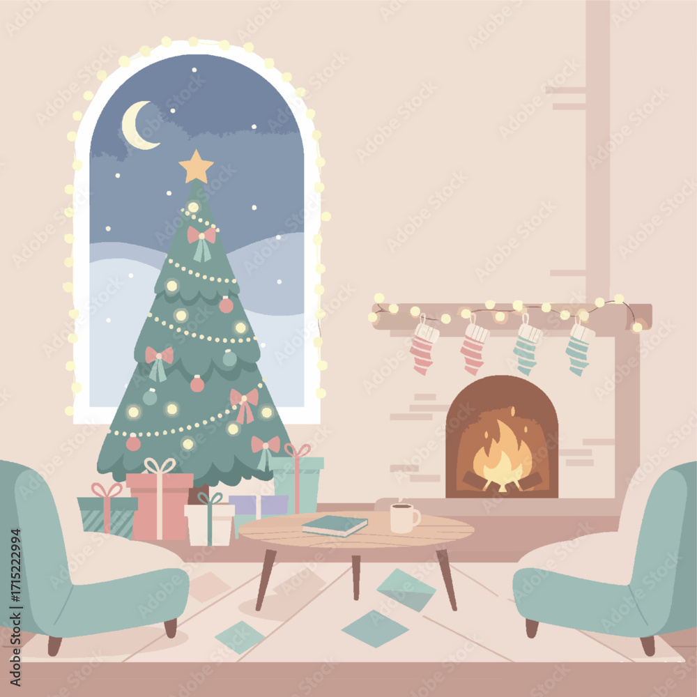 Fototapeta premium vector christmas house