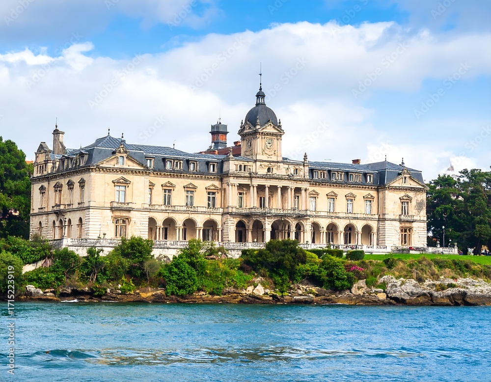 Fototapeta premium Grand European palace by the water