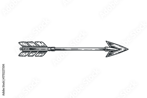 Arrow on transparent background. Vector hand drawn