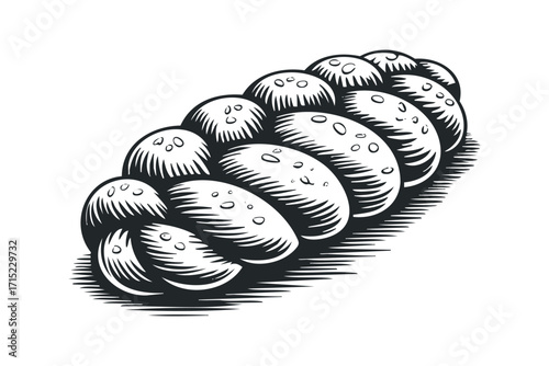 Braided Loaf Food Item. Vector hand drawn