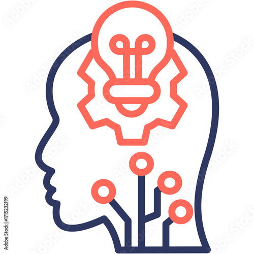 Critical Thinking line color icon