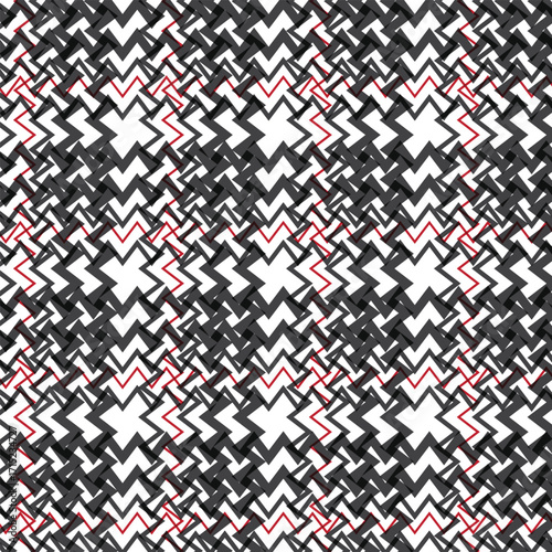 Seamless vector greay and red colour zig zag tartan pattern. Plaid background. Classic fashion wool pattern. For fabric, textile, wrapping, cover etc.