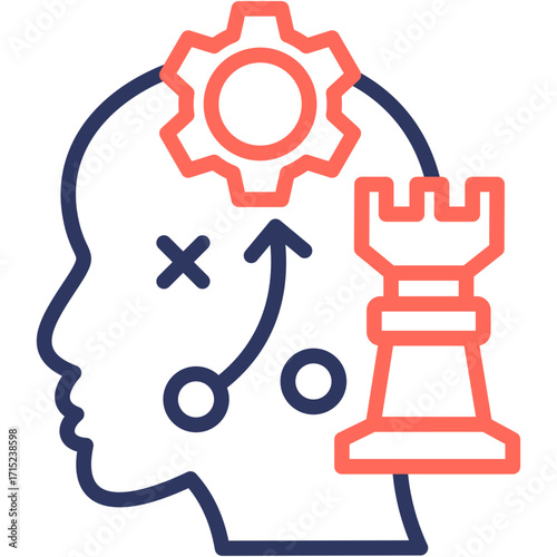 Strategic Thinking line color icon
