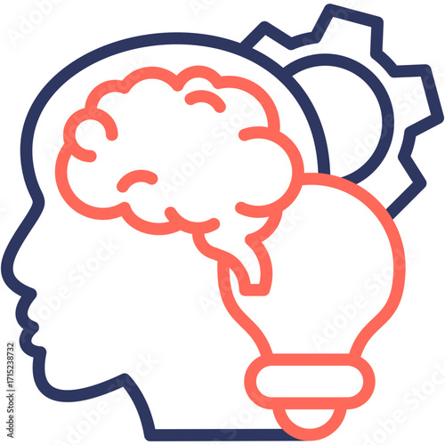 Critical Thinking line color icon