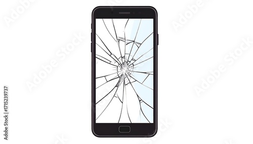 Broken smartphone screen