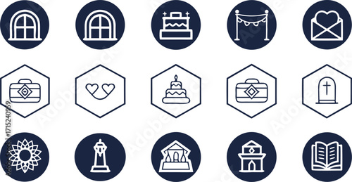 Event and Memorial Icons vector
