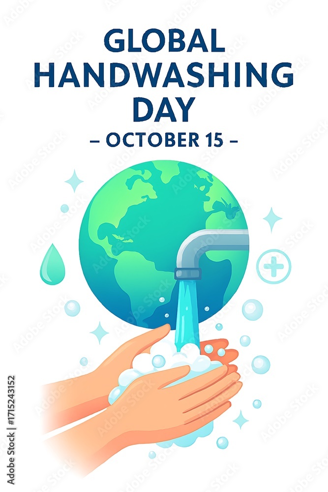 Fototapeta premium Flat Design Illustration Global Handwashing Day