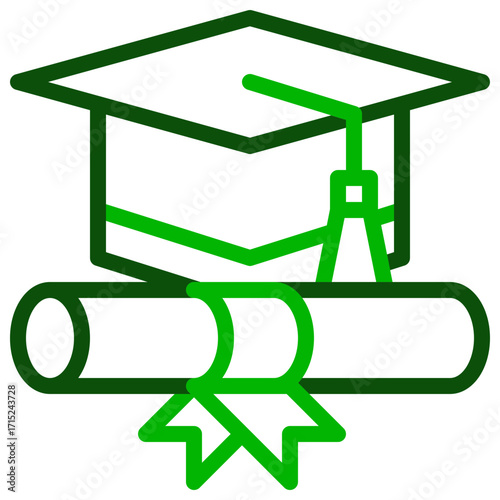 Graduation Two Color Icon
