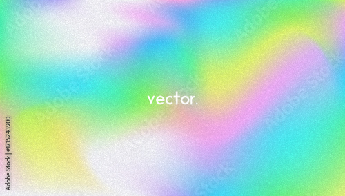 Noise Gradient Background. Abstract Grainy Bg In Pink, Purple And Blue Colors. Iridescent Hologram. Pearlescent Holographic Texture With Rainbow Foil. Futuristic 3d Wallpaper With Lens Burn