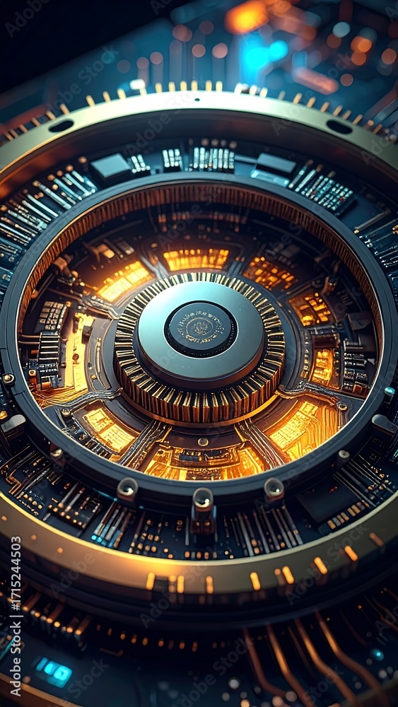 Fototapeta premium Intricate, futuristic, mechanical device