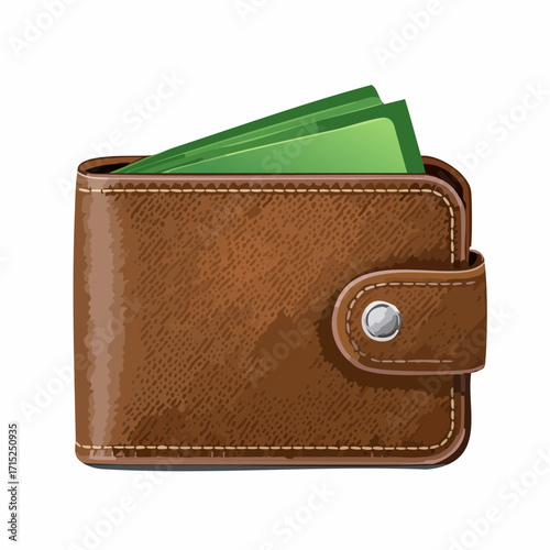 Minimalist wallet vector icon in flat style, perfect for finance apps, money management, payment logos, savings illustrations, and digital banking graphics