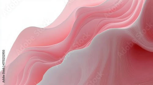 Soft flowing abstract waves in shades of pink and red with smooth gradient transitions creating a delicate and calming visual effect