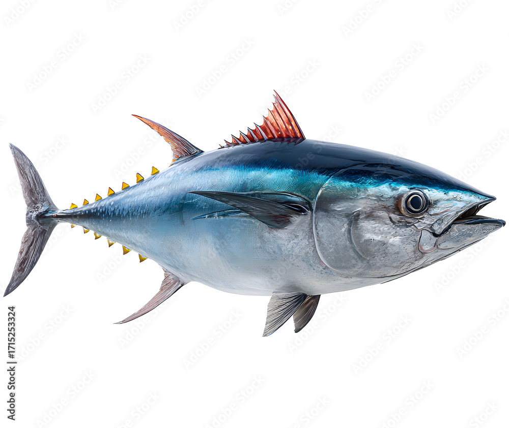 Fototapeta premium blue fin tuna, tuna, maguro fish, isolated background