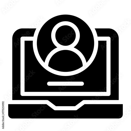 person in video conference icon