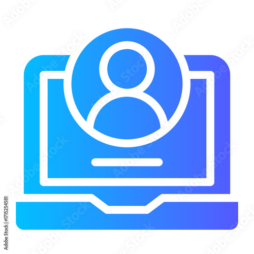 person in video conference icon