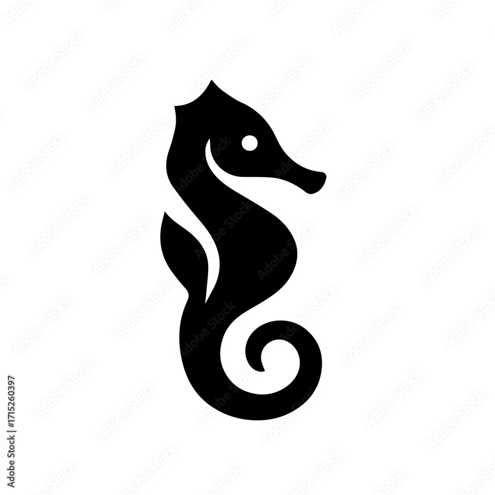 Fototapeta premium Clean Seahorse Icon
