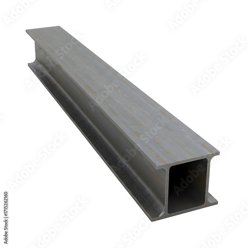 Metal I-beam steel construction material  isolated PNG with Transparent Background