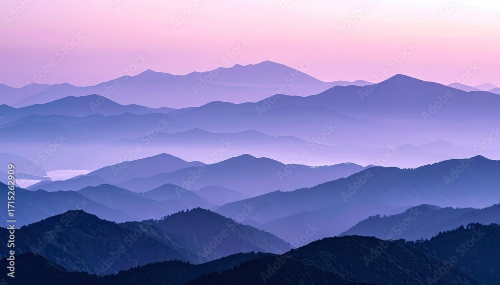 Fototapeta premium Purple and Blue Mountain Range at Dawn