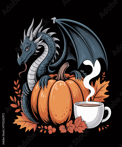Even Dragons need coffee funny Halloween design