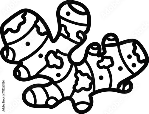 Illustration of a ginger root isolated on white background