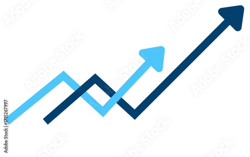 3d graphic of a creative idea symbol on white background. png Increase Arrow. Cloud Icon stock market investment trading graph growth. Successful business, growth strategy and achieving goals