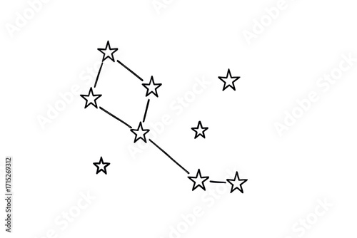 Constellation Art: Hand-Drawn Starry Night Sky Design, Celestial Navigation Chart, Astronomy Illustration, Zodiac Sign Decor, Vector Graphic, Universe Symbol