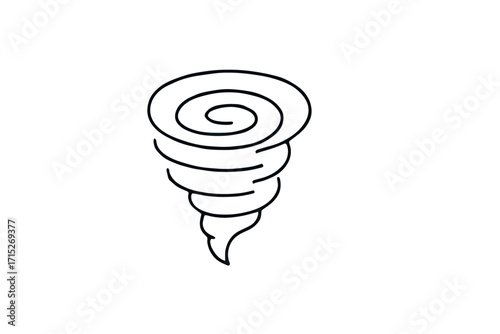 Dynamic tornado icon for weather forecasts, disaster preparedness, and climate change awareness campaigns, a striking symbol of nature's power and uncertainty