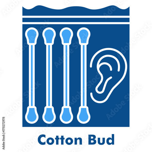 Cotton Bud Two Colour Icon