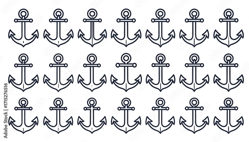 Nautical anchor graphics pattern design