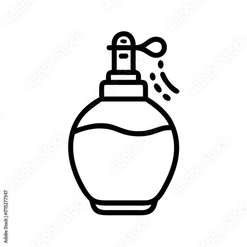 Elegant perfume bottle with pump dispensing scent
