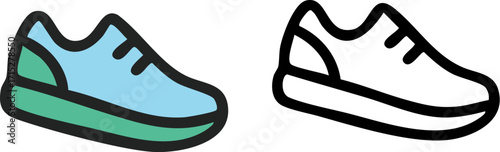 Modern Athletic Running Shoe Icon Vector Illustration.
